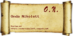 Onda Nikolett névjegykártya